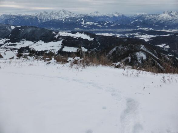 Aufstieg oberhalb der Jagdhütte (links am Bildrand)