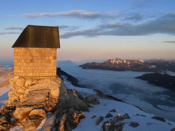 ein paar Tage später: Sonnenuntergang am Gipfel
