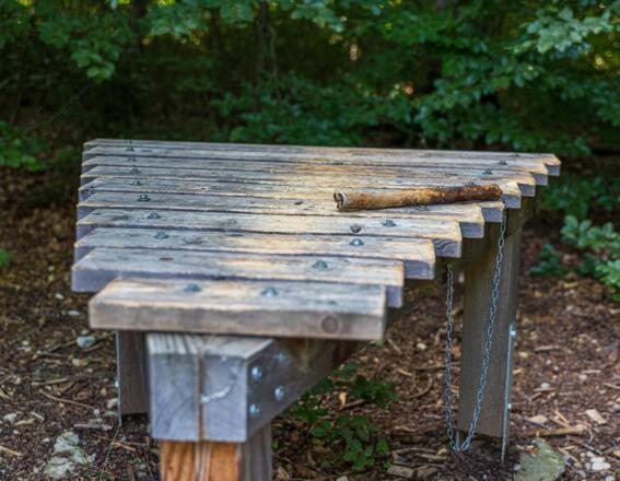 Holz-Xylophon im Walderlebnispfad Rothwaiger Forst