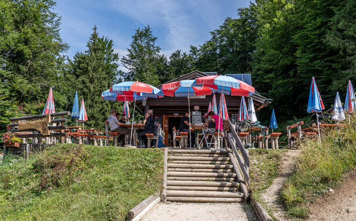 Die Grünsteinhütte unweit des Grünstein-Gipfels