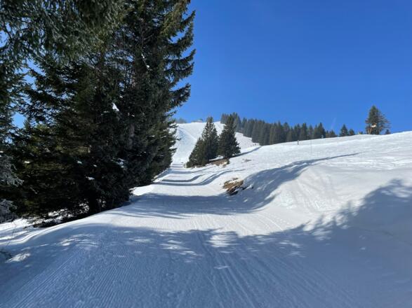 Kurz vor der Niggenkopf Terrasse - Blick zurück und hinauf Richtung Gulma