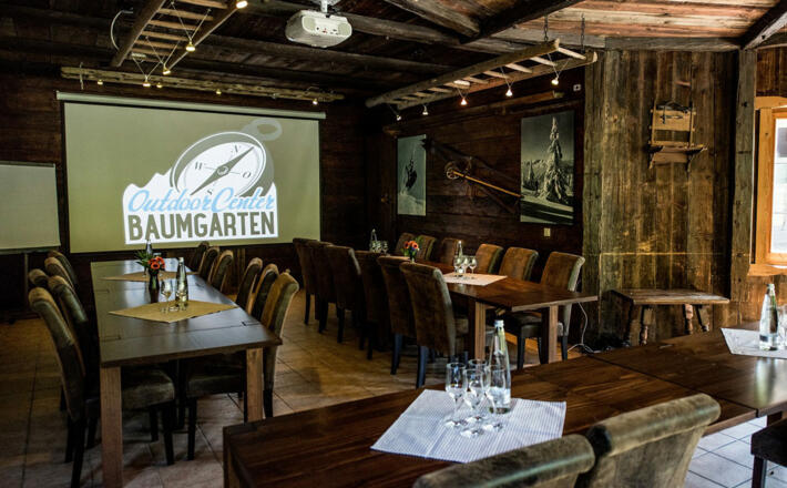 Der Tagungsraum im Outdoor-Center Baumgarten
