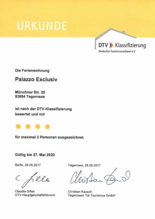4 Sterne Zertifikat des DTV