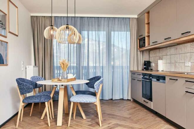 Küche - Apartment blau - mit 1 Schlafzimmer