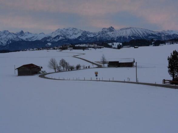 Winterwunderland mit Blick auf Seeg