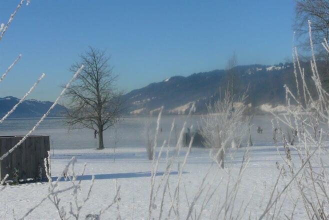 Beim Eislaufen auf dem Alpsee