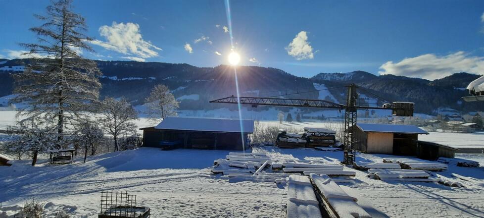 Unser Holzplatz im Winter