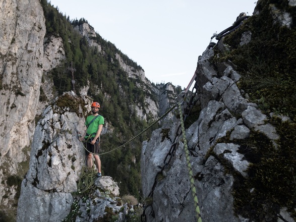 solider Abseilstand am Gipfel