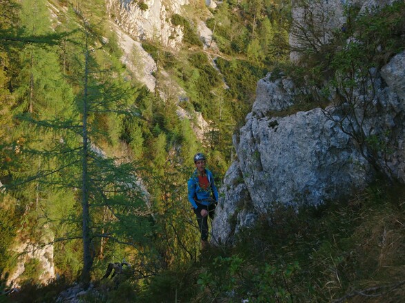 die letzten Meter in der ersten Seillänge