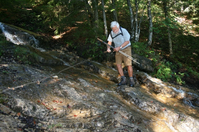 Schlüsselstelle bei viel Wasser und bei der Schneeschmelze