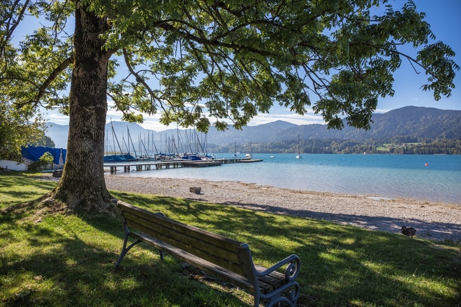 Blick auf den See, Gmund Seeglas
