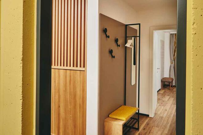 Schlafzimmer - Penthouse - rosa - Homebound Apartments Bad Goisern