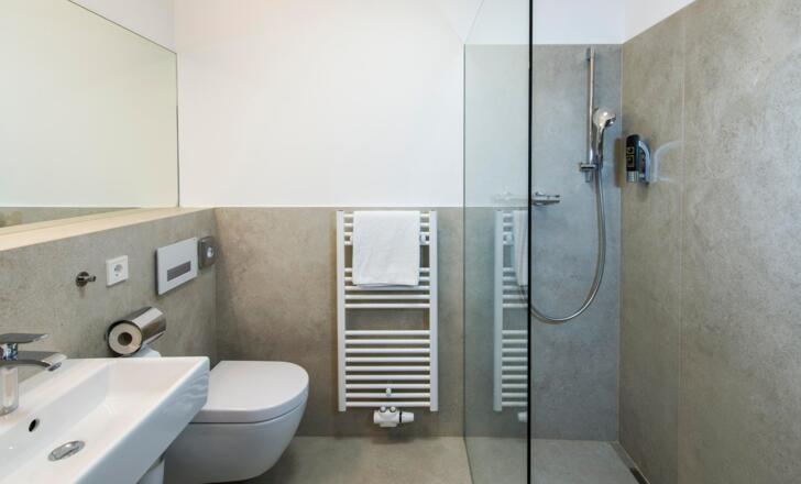 Badezimmer mit Gasthof Badl