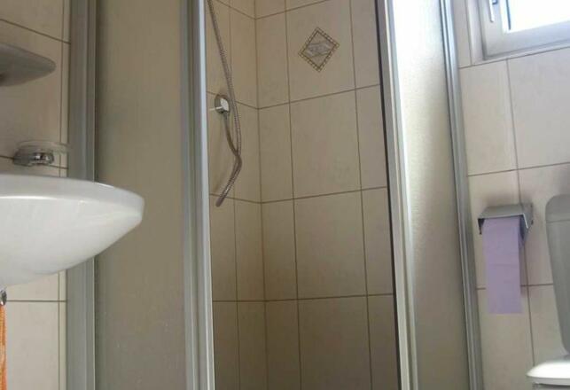 Dusche & WC in der Ferienwohnung mit Balkon 2