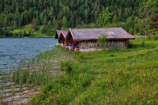 Bootshütten am Lautersee