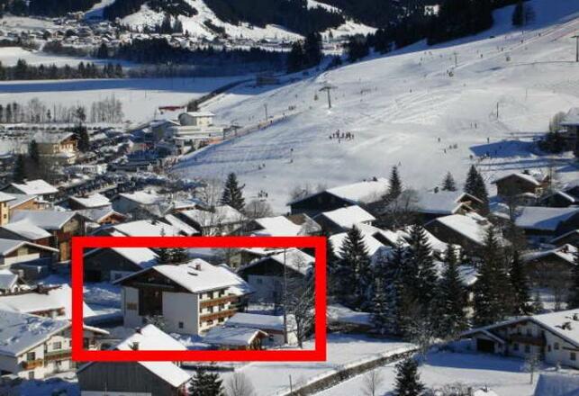 Unsere Pension im Winter, 200 m zu Pisten & Loipen