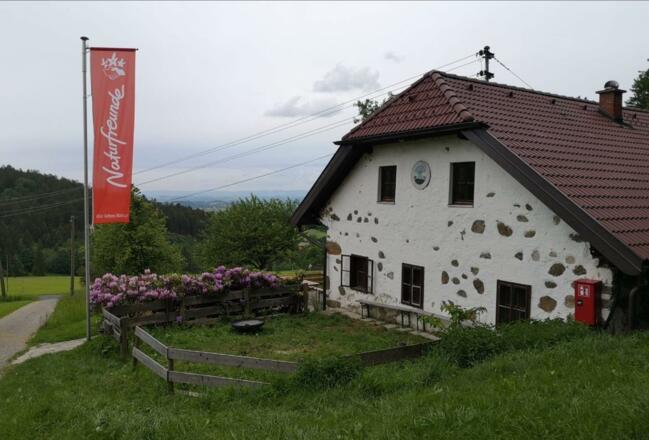 Blick auf Grillplatz und Haus