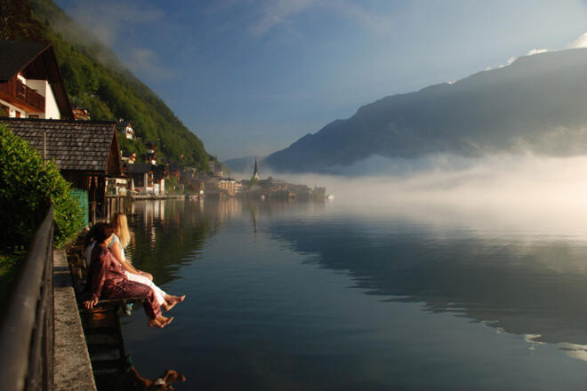 Ausblick Ferienwohnung \"Kraft, tanken\" Hallstatt