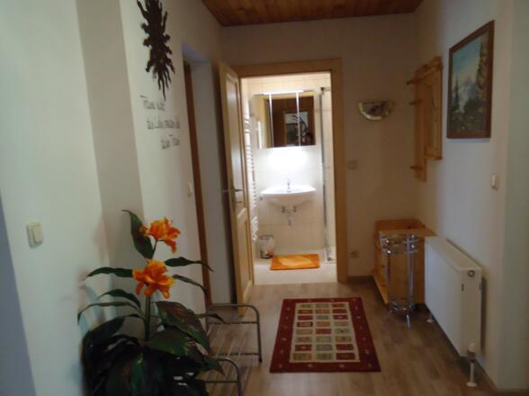Küche der Ferienwohnung im Mooshäusl