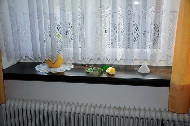 Gelbe Rose auf der Fensterbank