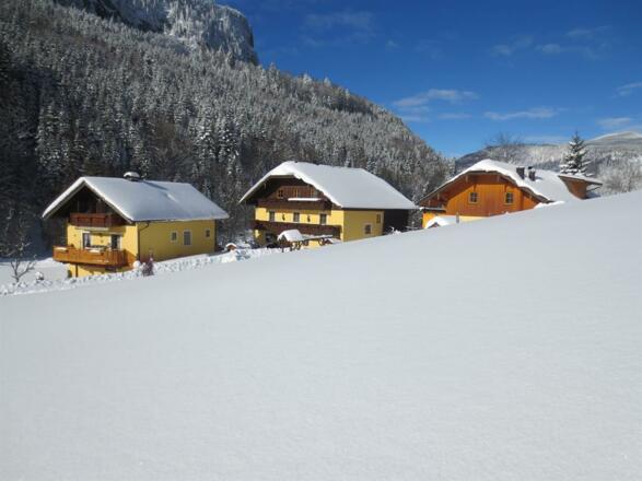 Blick über den verschneiten Hintersee