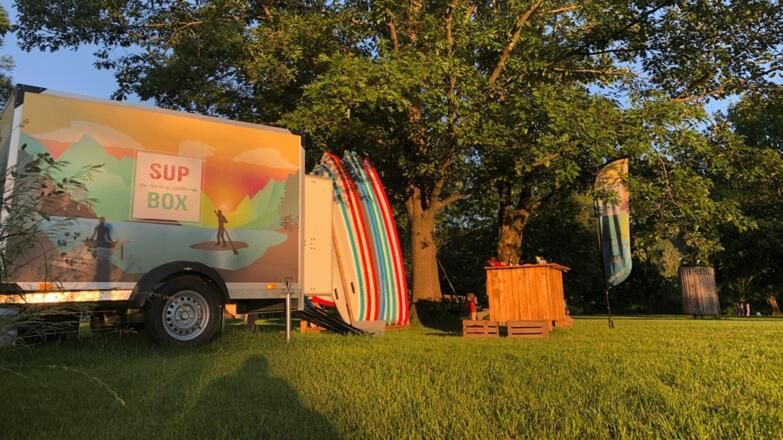 SUP Box Badeplatz mit Seeblick