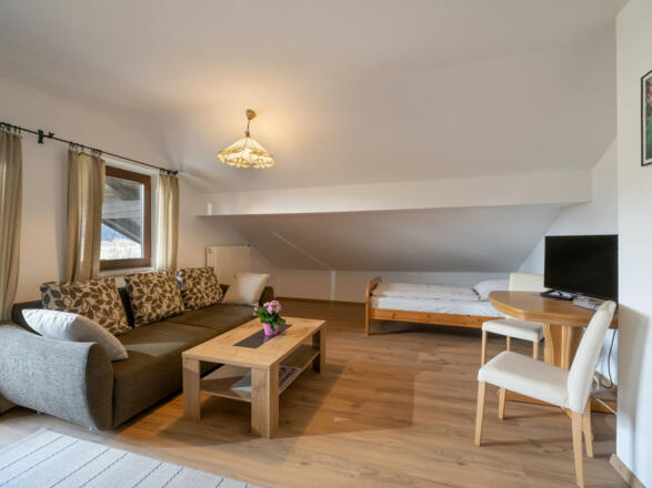 Wohn- und Schlafbereich in der Ferienwohnung
