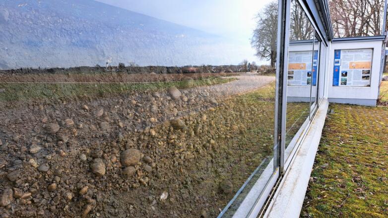 Lackprofil von einem Straßen-Querschnitt der Römerstraße VIA JULIA