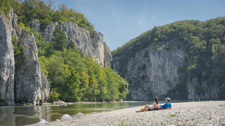 Kiesstrand am Donaudurchbruch bei Weltenburg