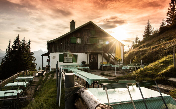 Sonnenuntergang auf der Zwieselalm