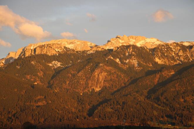 Stögerhof Südbalkon-Alpenglühen Hochplatte