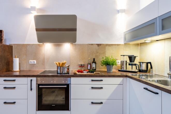 Sehr gut ausgestattete Küche