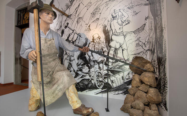 Nachbildung einer Bergbau Szene