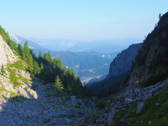 Rückblick zur Schlucht - Rinne von ~1780m