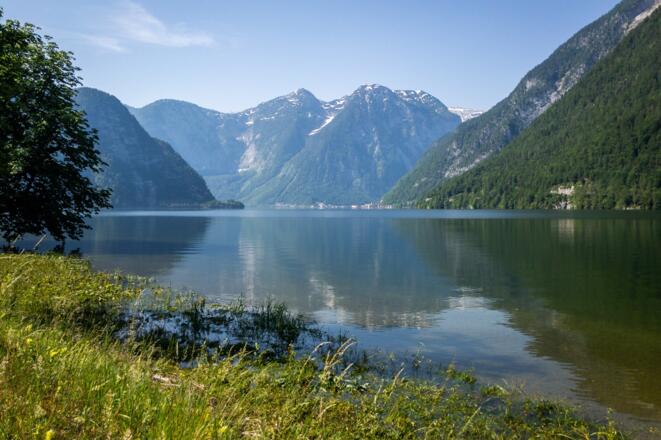 Blick über den See zum Etappenziel