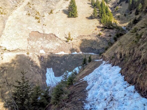 In der &quot;Schlucht&quot; zwischen Schröcken Schmitte und Nesslegg.