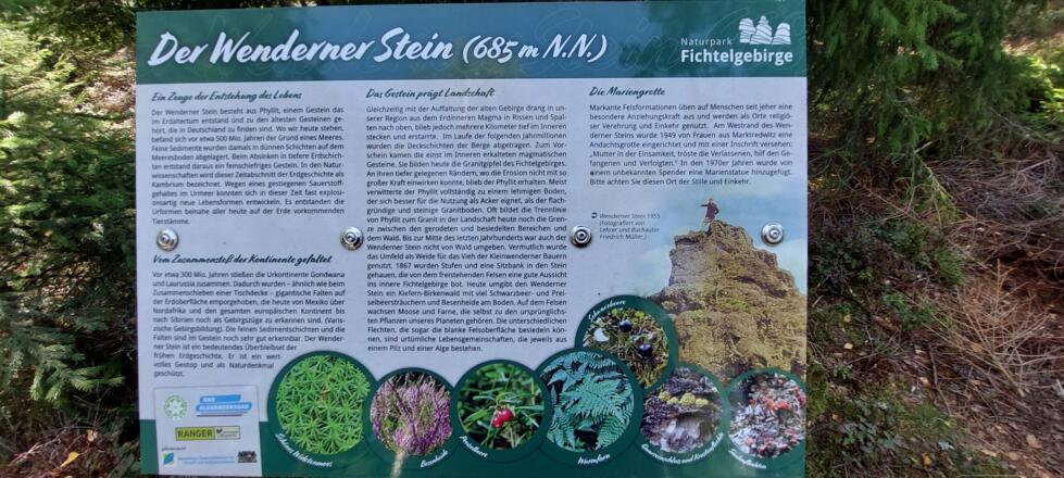 Infotafel am Wenderner Stein