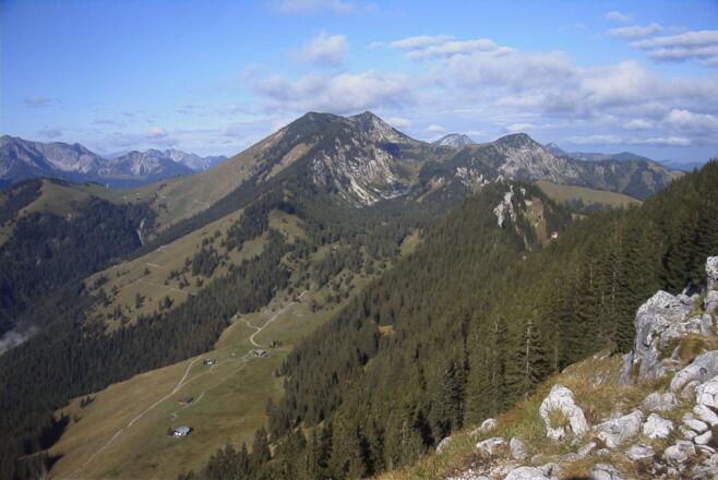 Blick vom Brünnstein auf den Traithen
