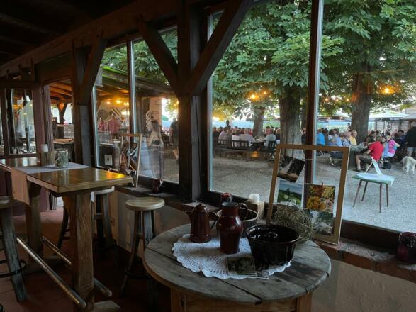 Blick in den Gastgarten