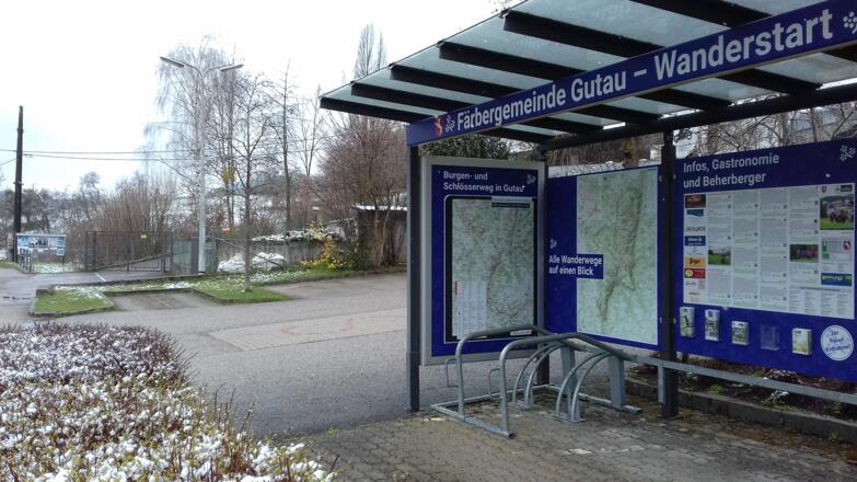 Parkplatz beim Wanderstart in Gutau