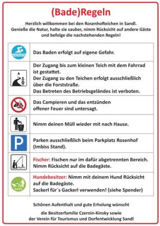 Baderegeln_Rosenhoferteich_Sandl