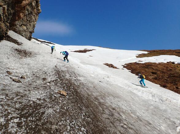 Fester Firn in der Steilstufe