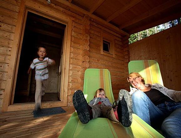 Hirschalm Blockhaus Terrasse
