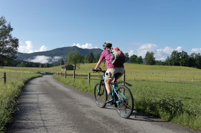 Mit dem Mountainbike in Richtung Schönberg