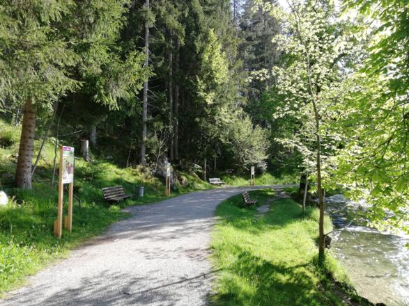 Der Weg endet beim Spielplatz und kann wieder retour gegangen werden