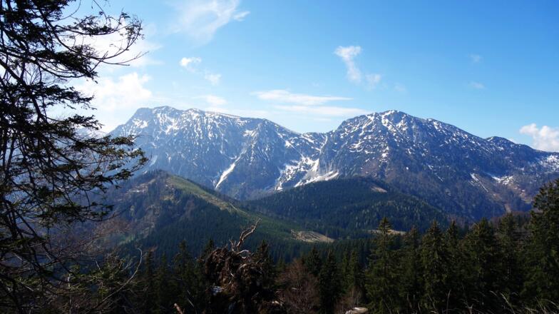 Schöner Blick zum Sengsengebirge (1280m) nach Ausstieg.
