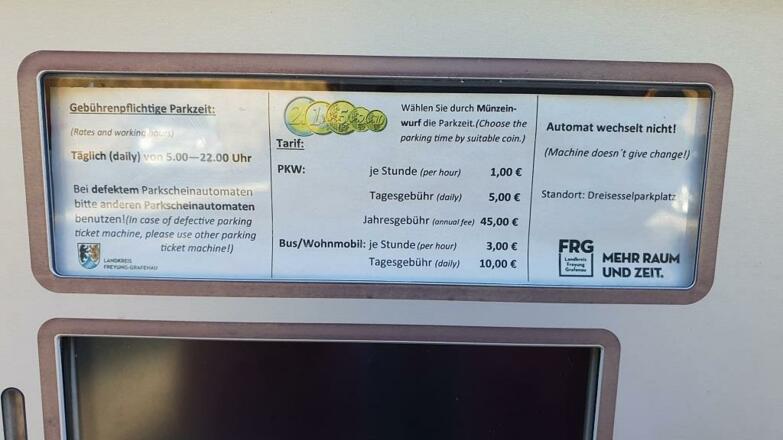Tarife am Parkautomat