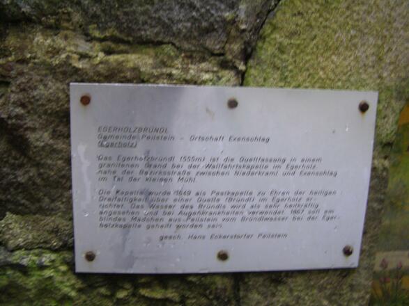 Hinweistafel beim Bründl