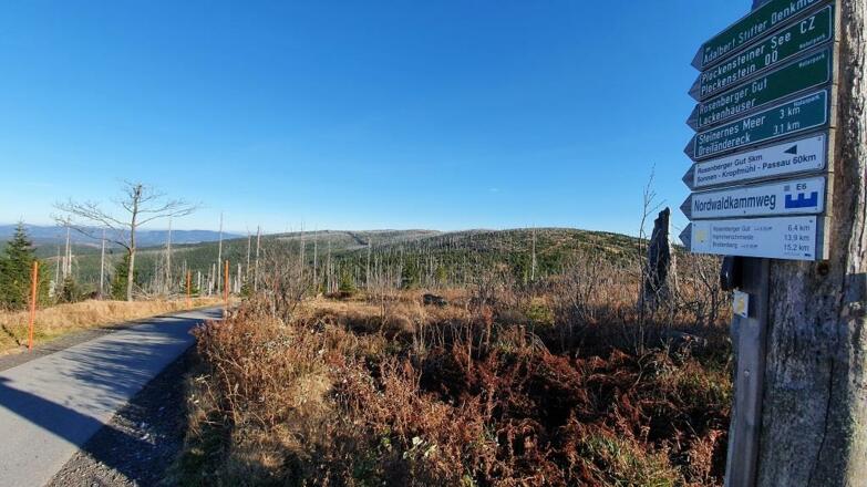 Wanderschilder am Dreisesselberg