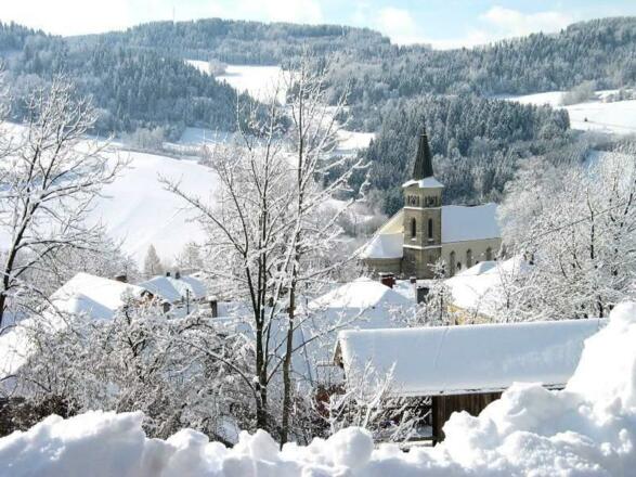Pfarrirche Julbach mit Winterlandschaft